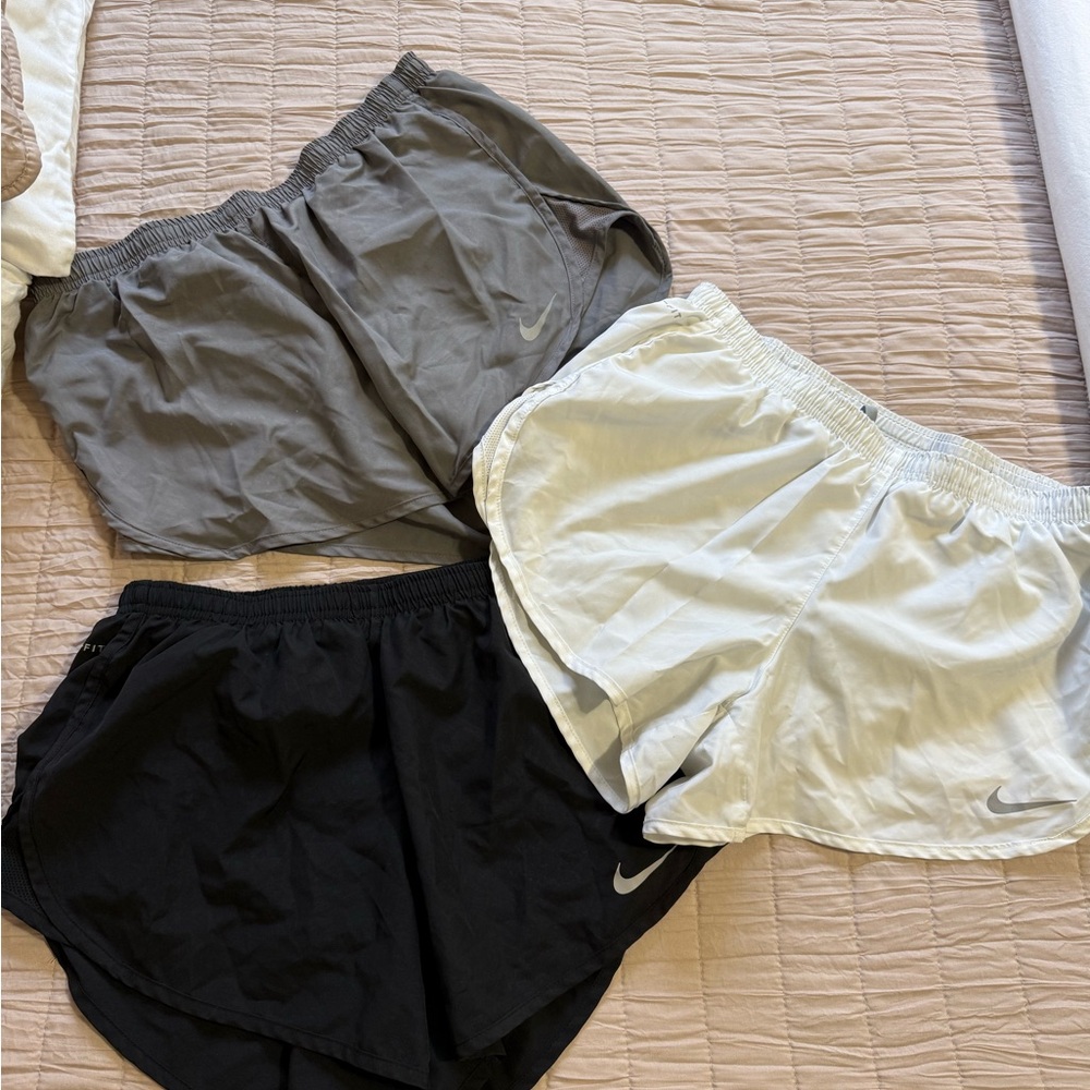 Nike Running Shorts Set — Gray, White, Black